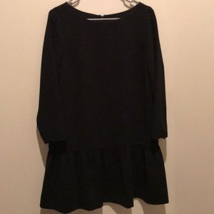 J Crew Black Drop Waist Dress
